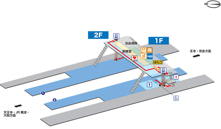 ＪＲ関西本線ＪＲ加美駅構内図