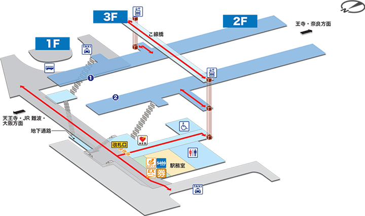 ＪＲ関西本線ＪＲ志紀駅構内図