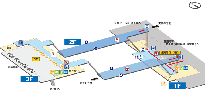 ＪＲ環状線ＪＲ新今宮駅構内図