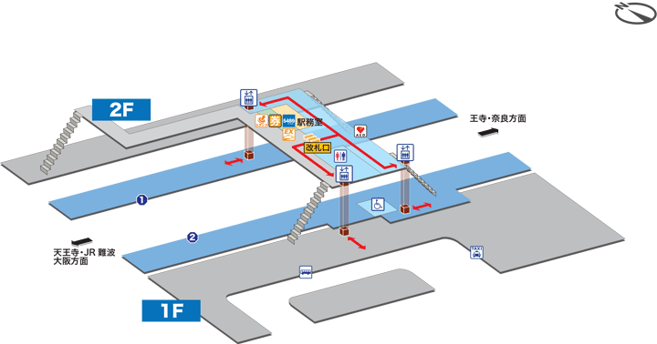ＪＲ関西本線ＪＲ高井田駅構内図