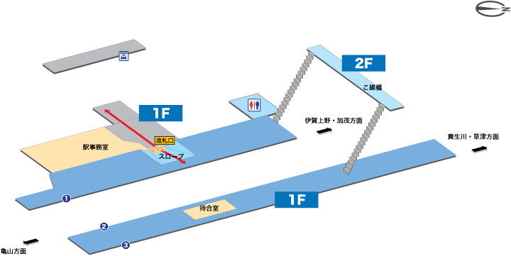 ＪＲ関西本線ＪＲ柘植駅構内図