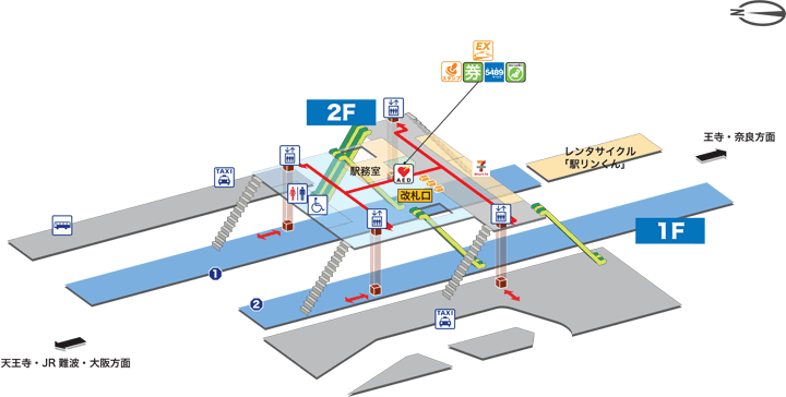 ＪＲ関西本線ＪＲ八尾駅構内図