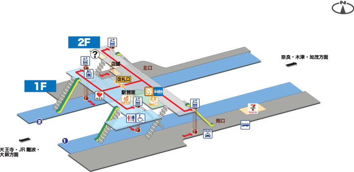JR関西本線JR法隆寺駅構内図