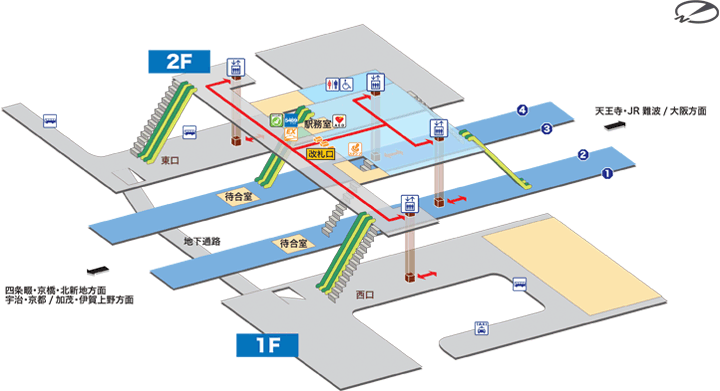 ＪＲ奈良線ＪＲ木津駅構内図