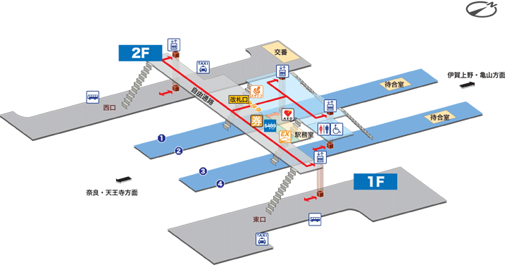 ＪＲ関西本線ＪＲ加茂駅構内図