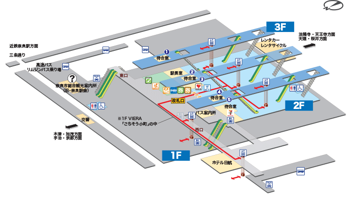 ＪＲ関西本線ＪＲ奈良駅構内図